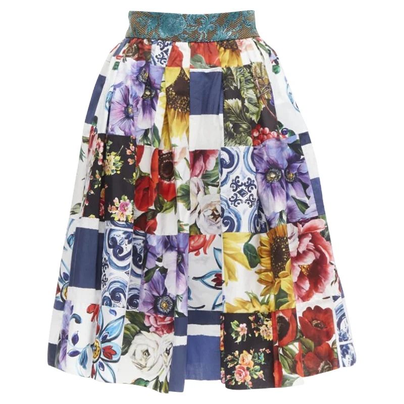 Bold Patterns Dolce & Gabbana Sicilian Patchwork brocade waist skirt