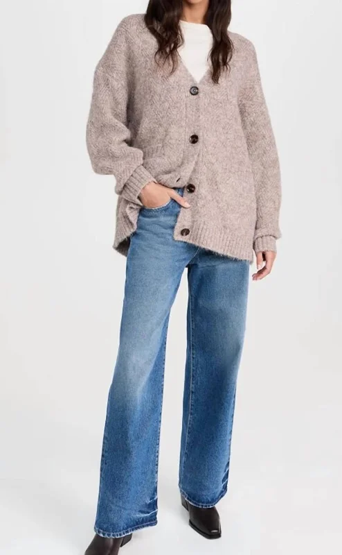 Women's Casual Attire Lightweight Fabric Chari Sweater In Taupe