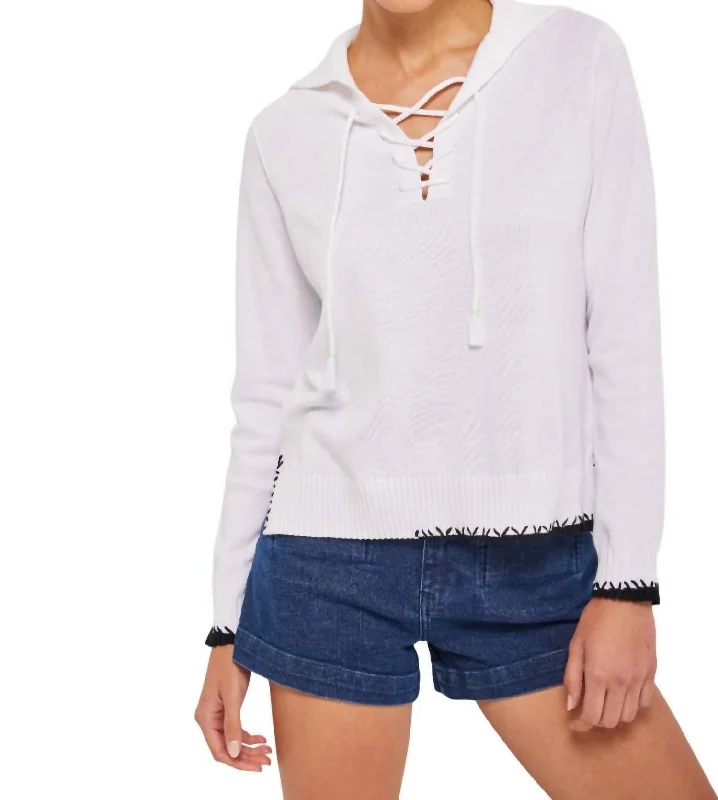 Casual Elegance Below Deck Sweater In White