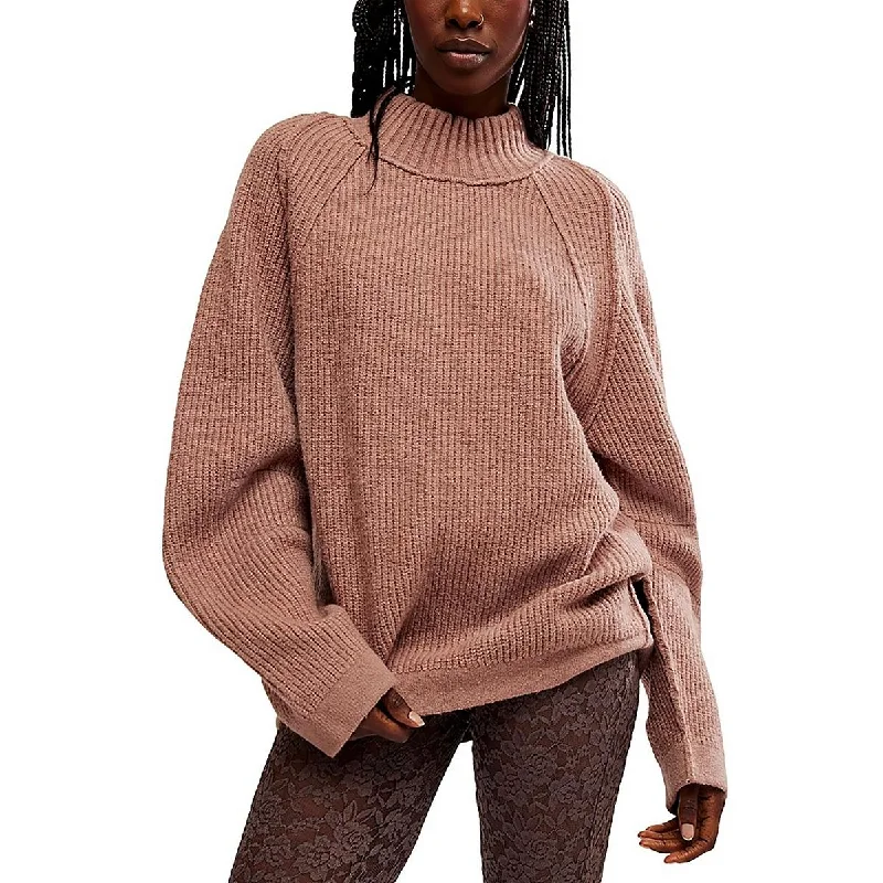 Stylish Looks Womens Ribbed Cotton Mock Turtleneck Sweater