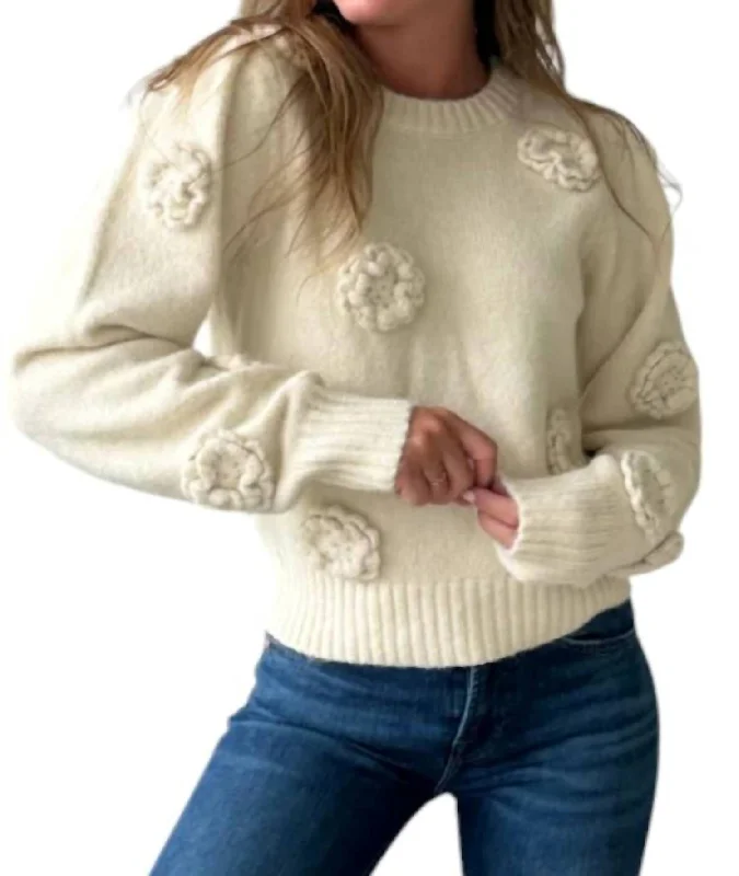 Women's Elegant Evening Attire Weekend Special Wilessa Sweater In Cream
