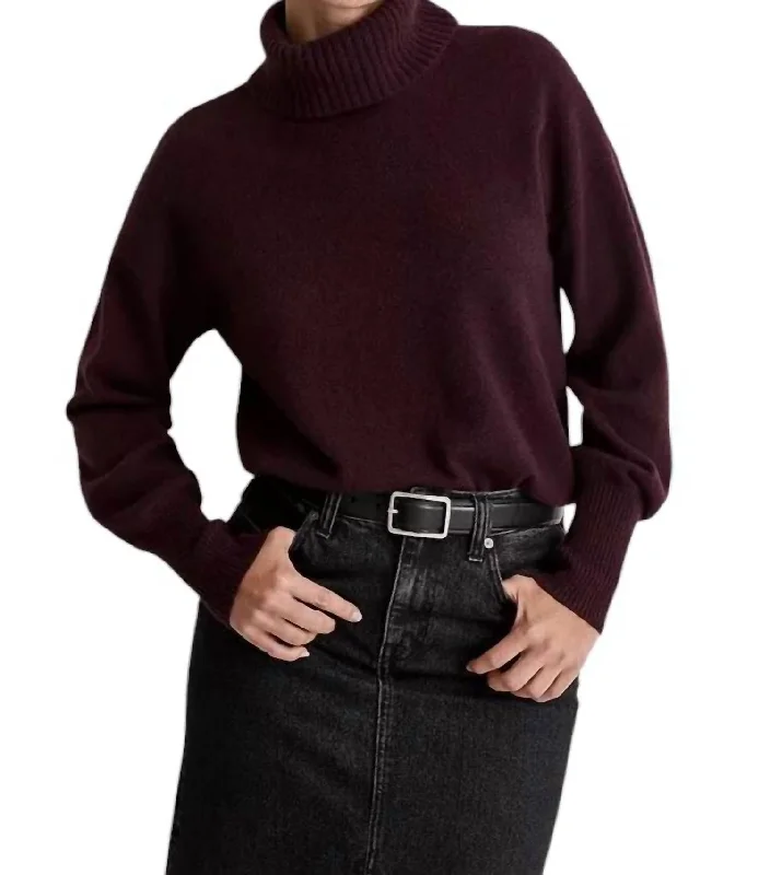 Women's Occasion Wear Clothes Final Sale Hilda Turtleneck Sweater In Burgundy