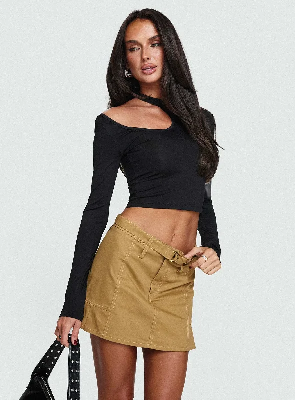 Subtle Sophistication Rojas Mini Skirt Camel