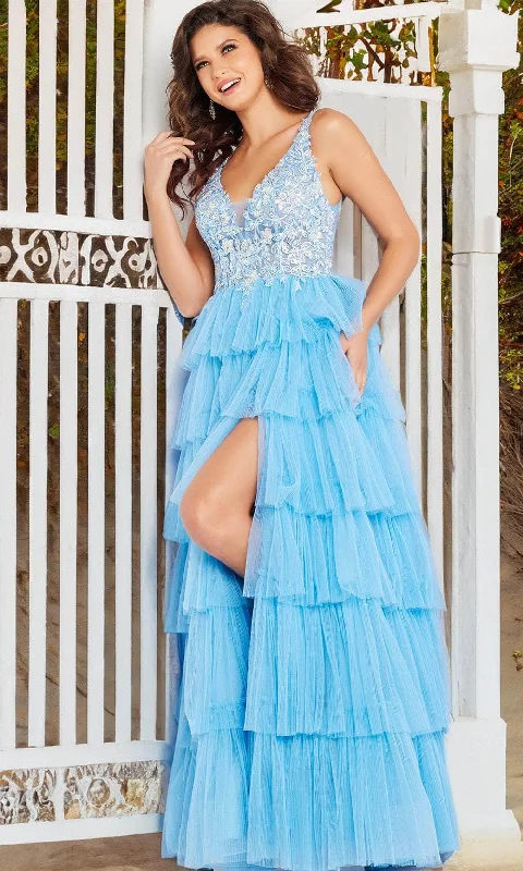 New Styles Just In Jovani 37632 - Embroidered Sleeveless Prom Dress