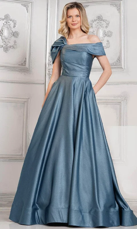 Chic Outfits Marsoni by Colors MV1288 - Satin Off Shoulder Evening Dress