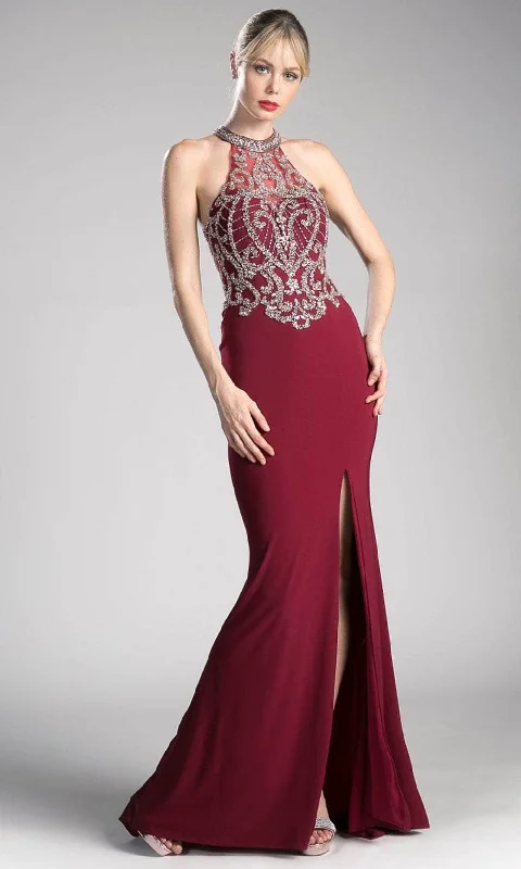 Sophisticated Cut Ladivine ML202 - Halter Neckline Sleeveless Prom Dress