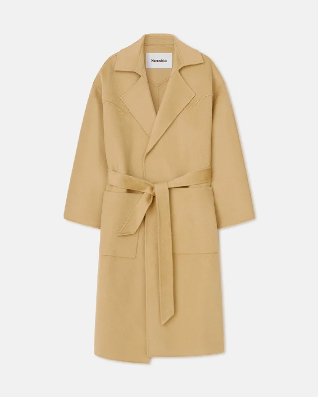 Sustainable Fashion Clothing For Women Flash Sale Alamo - Wool Silk Blend Robe Coat - Sun Yellow Sustainable Fashion Clothing For Women Flash Sale Alamo - Wool Silk Blend Robe Coat - Sun Yellow
