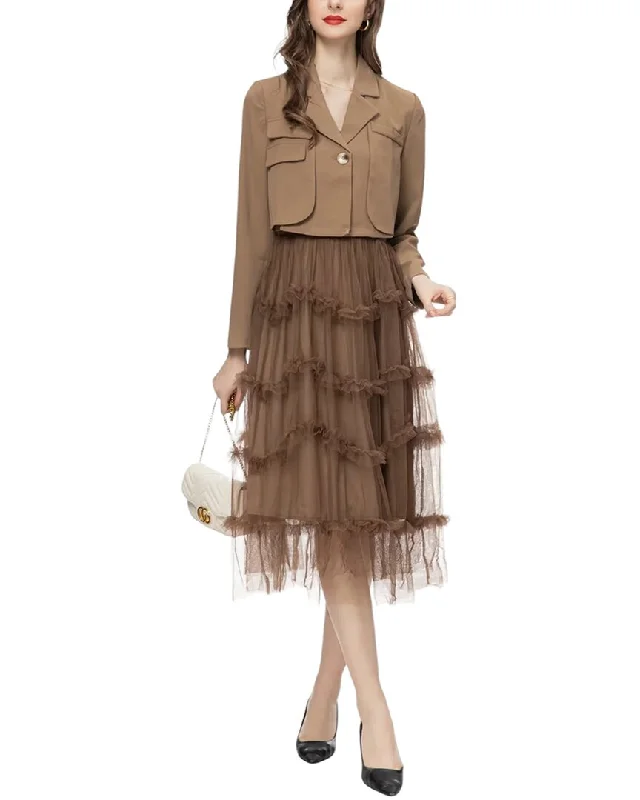 Women's Outdoor Attire Casual Chic Lanelle 2pc Blazer & Skirt Set