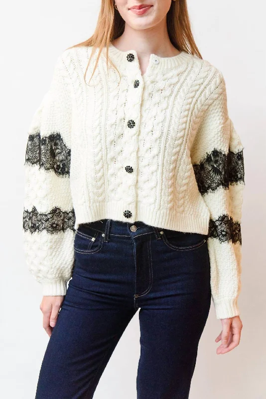 Trendy Aesthetics Louise Cardigan In White And Black