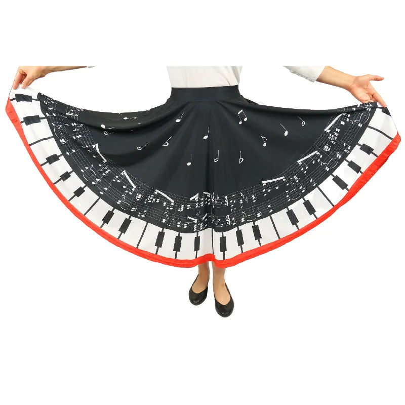 Graceful Fashion Piano Keys Twirl Skirt [FINAL SALE]