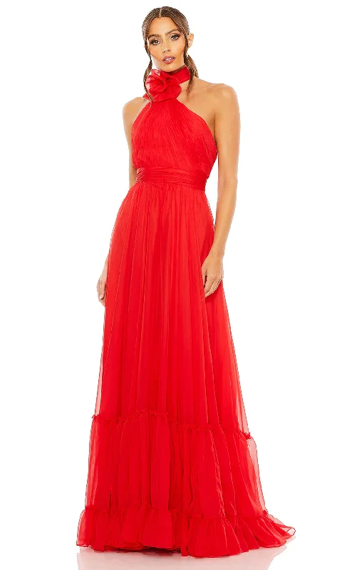 Polished Finish Mac Duggal A68209 - Sleeveless Rosette Evening Dress