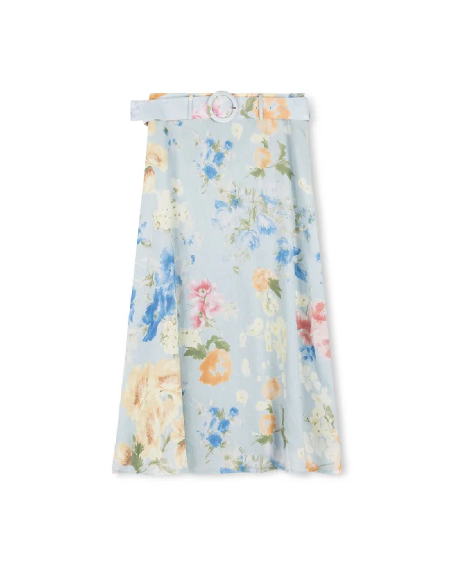 Snag Fabulous Fashion Bargains Floral Linen Maxi Skirt