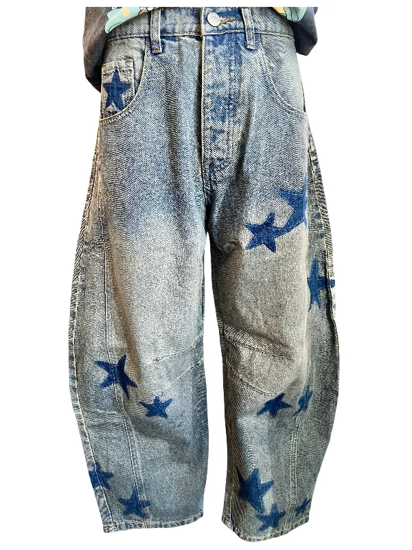 Women's Vacation Garments Holiday Attire Sale The Stargazing Barrel Leg Jeans