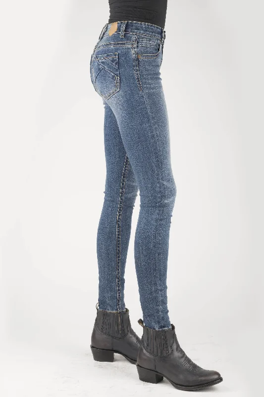 Quick Grab Deals WOMENS PIECED BACK POCKET HIGH RISE SKINNY JEANS