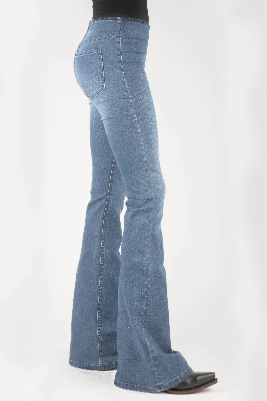 Limited Time WOMENS HIGH RISE SKINNY FLARE ELASTIC JEANS