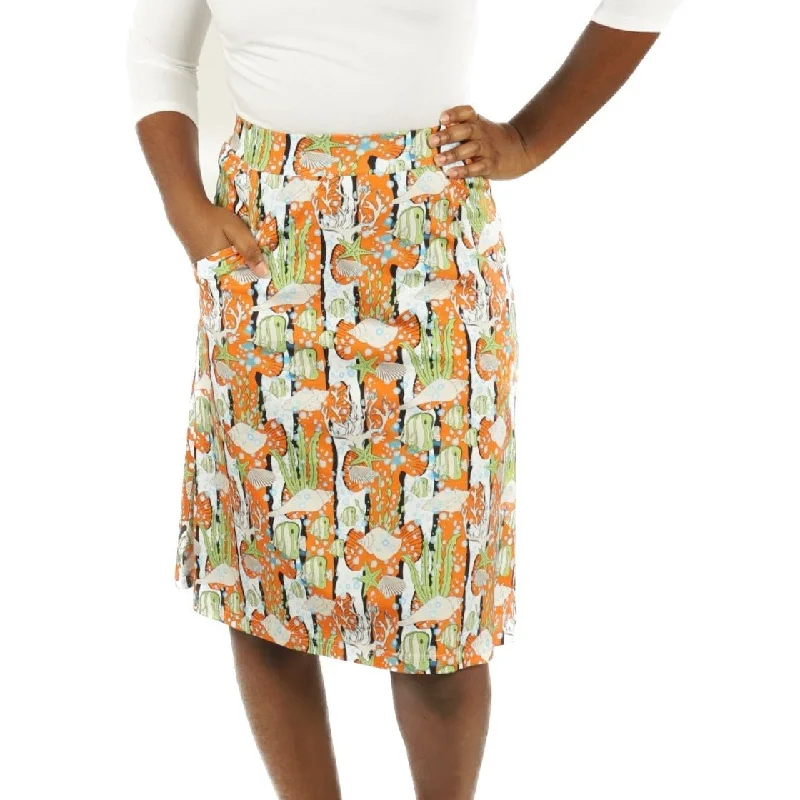 Women's Seasonal Attire Vibrant Styles Coral Reef A-Line Skirt [FINAL SALE]