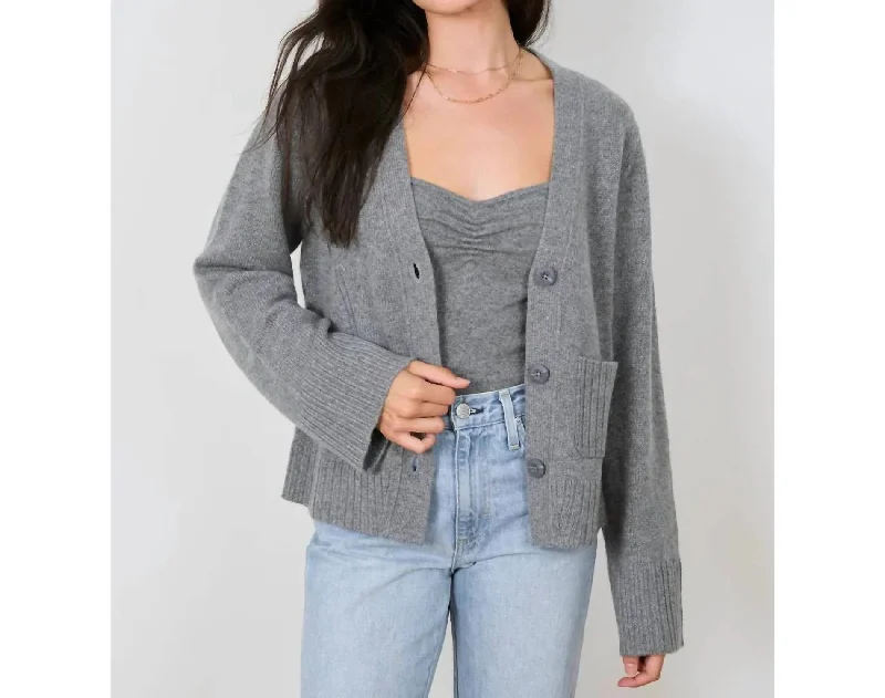 Low Price Special Larkspur Cashmere Cardigan In Grey