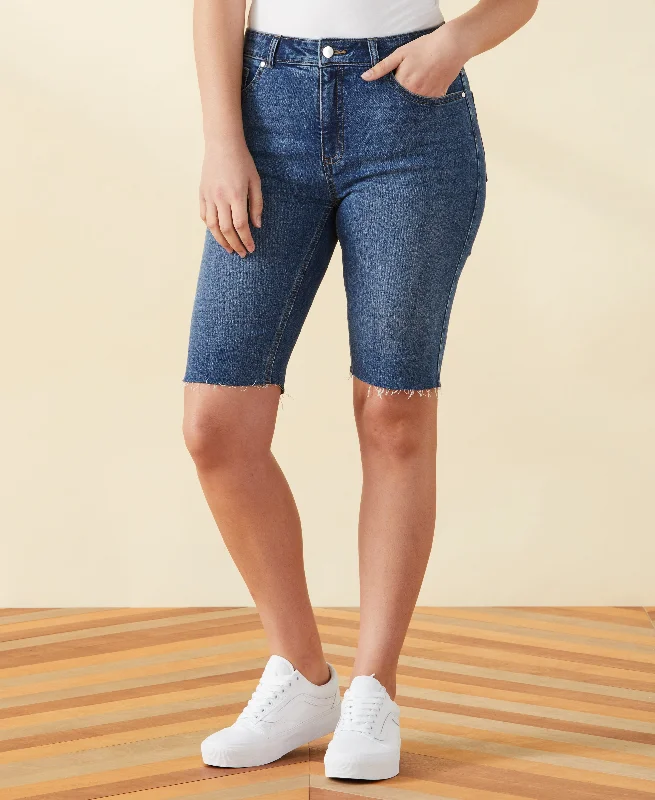 Step Ahead, Lead The Trend Petite Classic Fit Denim Bermuda Short