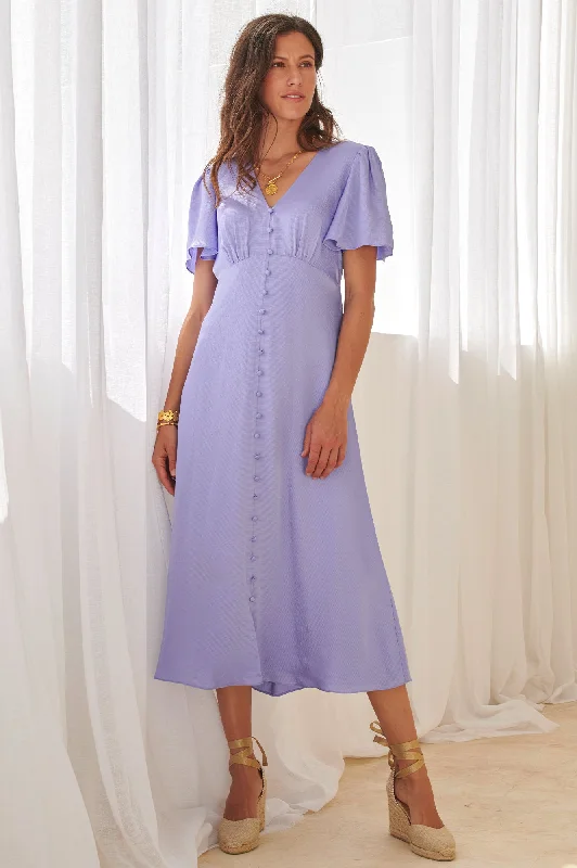 Fast Fashion Favorites Sally Anne Satin Dress | Lavender