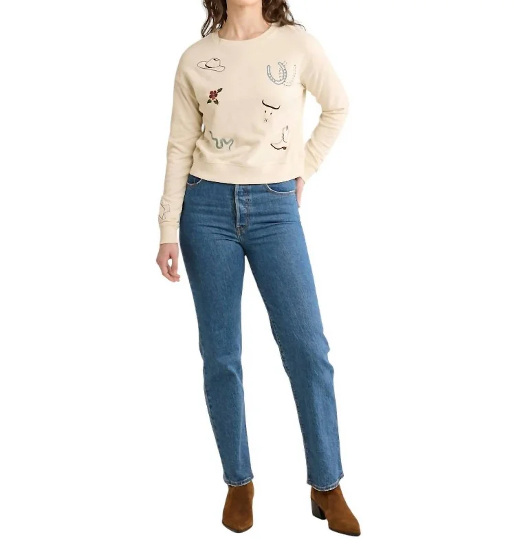 Women's Transitional Clothes Inspired By You, Designed For You French Terry Pullover Sweater In Ivory Women's Transitional Clothes Inspired By You, Designed For You French Terry Pullover Sweater In Ivory