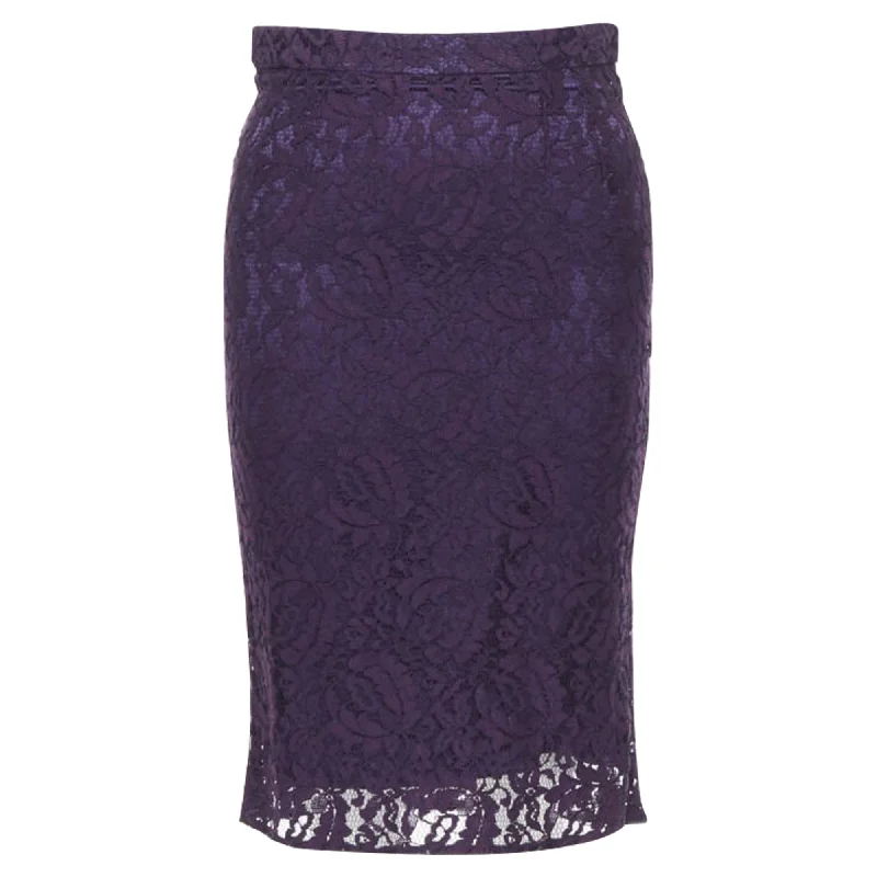 Limited Time Flash Sale Dolce & Gabbana floral lace overlay fitted pencil skirt