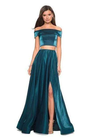 Summer Fashion La Femme 26919SC - Two-Piece Satin A-Line Prom Dress