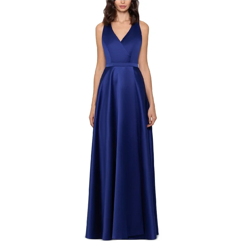 Fashion Deal Xscape Womens Satin Halter A-Line Gown Dress