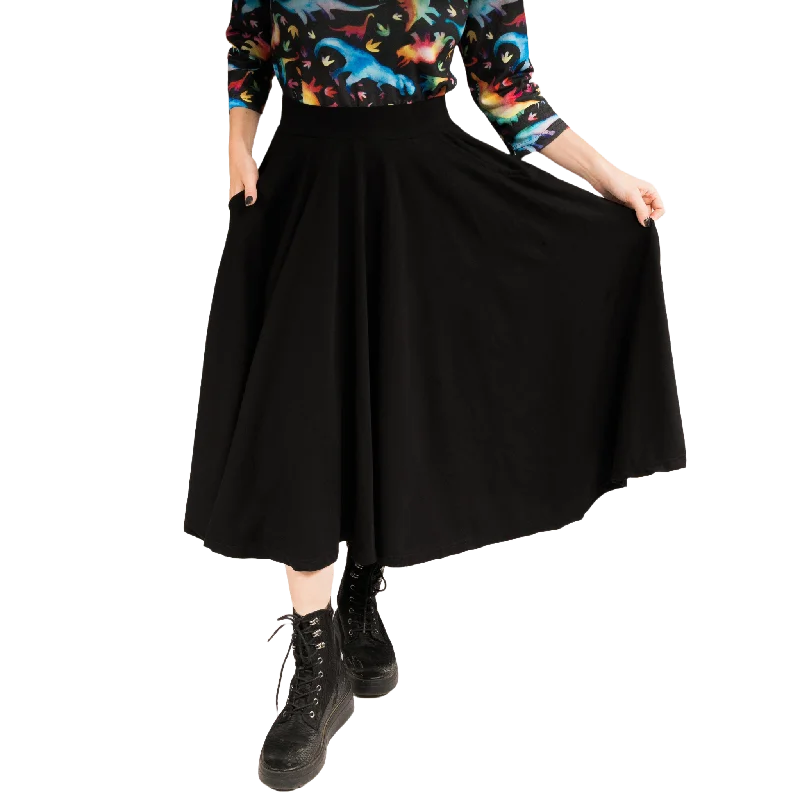 Women's Comfortable Lounge Attire Imeless Style Onyx Twirl Skirt