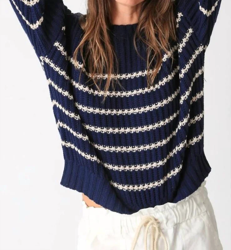 Flash Sale Starts Nautical Sweater In Stripe Indigo/ivory