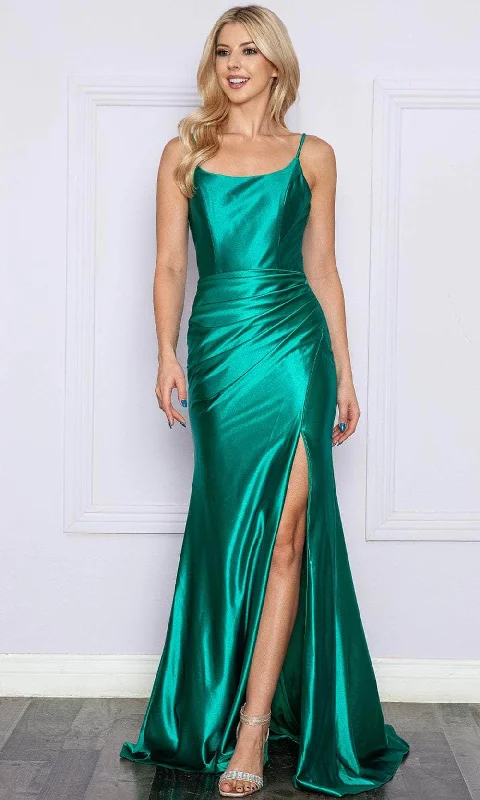 Modern Women's Attire Limited - Edition Drops Poly USA 9250 - Scoop Neck Satin Prom Dress Modern Women's Attire Limited - Edition Drops Poly USA 9250 - Scoop Neck Satin Prom Dress