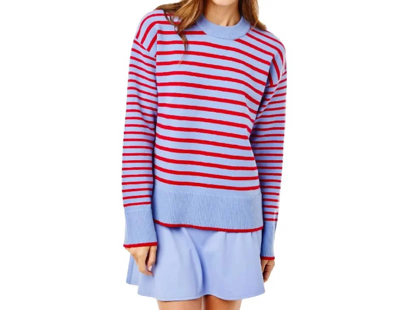 Flash Sale Fever Carlyle Crewneck In Violet Cherry Stripe