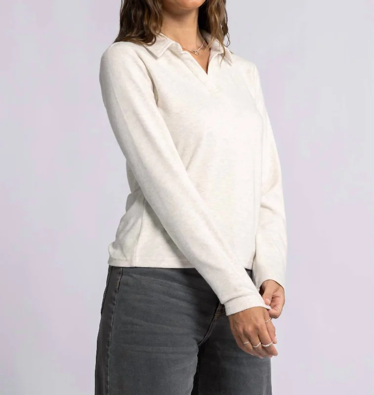 City Fashion Alaine Top In Heather Oatmeal