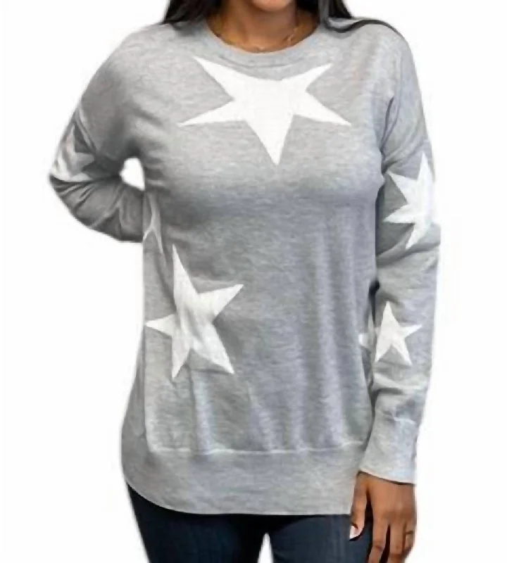 Casual Chic Counting Star Sweater In Grey