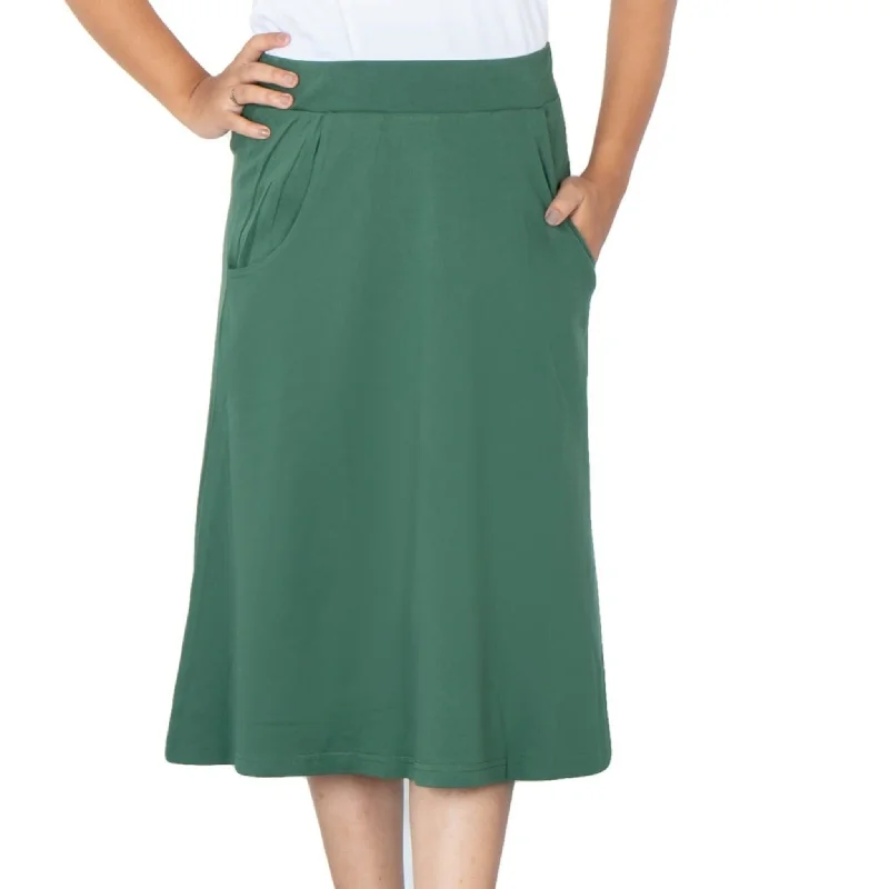 Formal Attire For Women Urban Femme Streetwear Green A-Line Skirt [FINAL SALE]