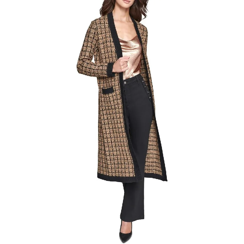 Stylish Spring Fashion Womens Metallic Tweed Cardigan Sweater