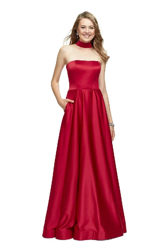 Essentials On Sale La Femme 25680 - Choker Satin A-Line Gown