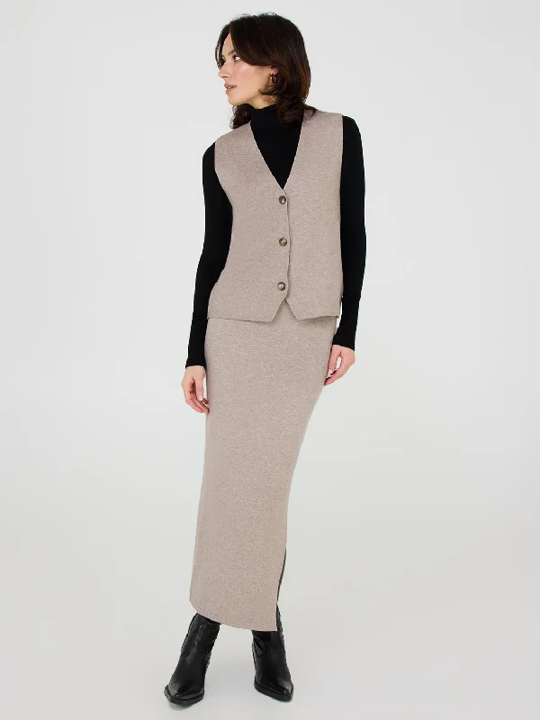 Women's Outerwear Attire Luxury Fashion Sweater Knit Pencil Skirt