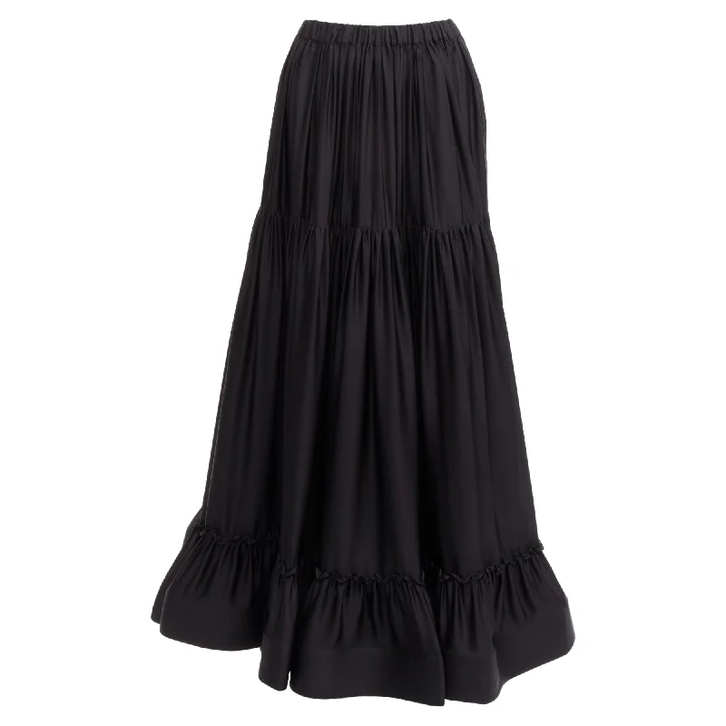 Classic Charm Stella McCartney silk crin flounce hem tie midi skirt