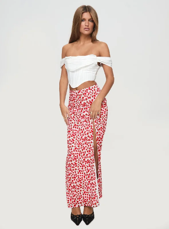 Cool Prices Octalie Maxi Skirt Red Floral