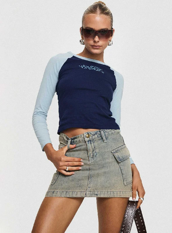 Fashion For Every Occasion Zakai Cargo Denim Mini Skirt Antique Wash