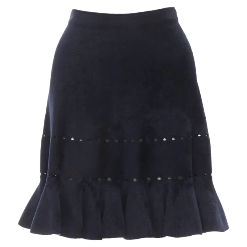 Limited Time Offer Alaia velour geometric cut out hem skirt