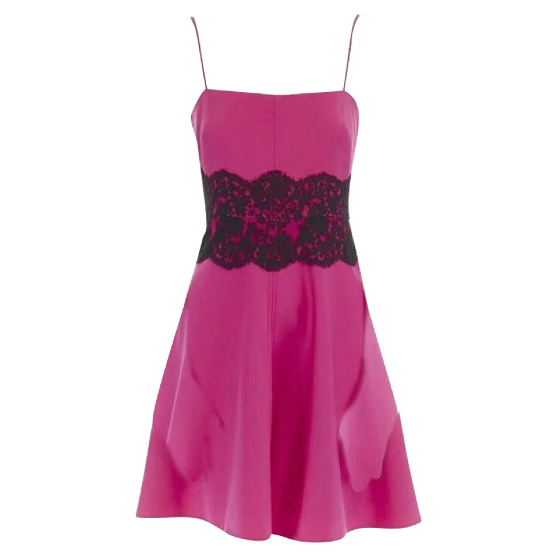 Women's Holiday Attire Everyday Fashion Valentino Garavani wool blend lace trimmed waist skirt dress Women's Holiday Attire Everyday Fashion Valentino Garavani wool blend lace trimmed waist skirt dress