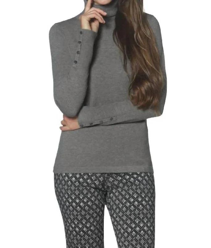 Women's Luxury Attire Feminine Soft - Hued Look Turtleneck Sweater In Putty