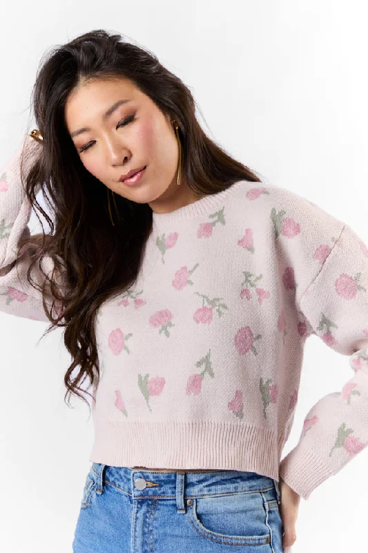 Spring Fling Sale Grand Measures Light Pink Floral Sweater