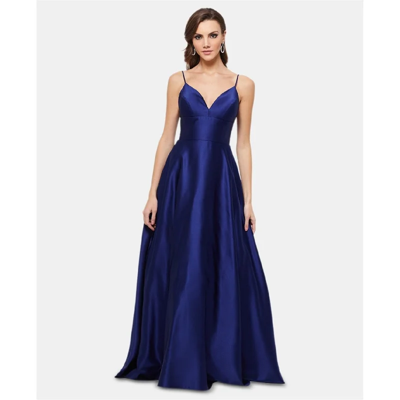 Latest Fashion Betsy & Adam Womens Satin Gown Dress, Blue, 0