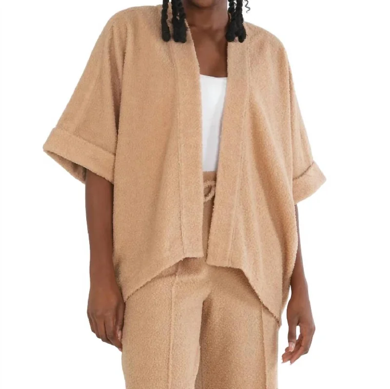 Women's Timeless Attire Tropical Island - Inspired Attire Coco Cape Cardigan In Teddy Women's Timeless Attire Tropical Island - Inspired Attire Coco Cape Cardigan In Teddy