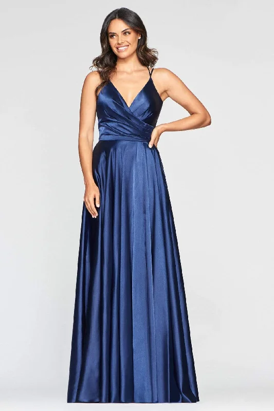 Hot Trends Faviana - Lace-Up Back Satin Prom Dress S10429