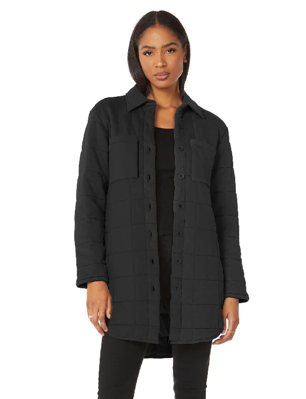 Budget Friendly Fashion Fia Long Shacket, Black