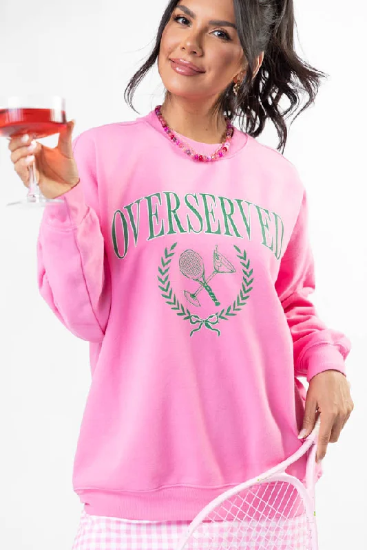 Sophisticated Cut Overserved Pink Oversized Graphic Sweatshirt