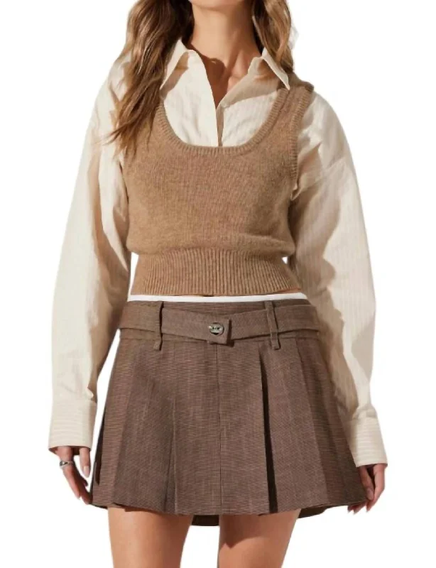 Huge Savings On Parisian Styles Guinevere Layered Sweater In Brown Combo